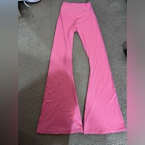 pink flare leggings